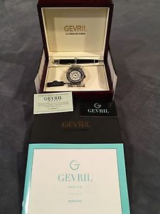 Gevril Men's 3114B Seacloud Automatic Stainless Steel Date Wristwatch