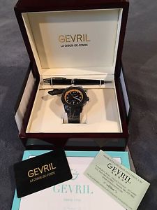 Gevril Men's 3112 Seacloud Automatic Luminous Black Rubber Date Wristwatch