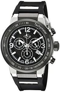GV2 by Gevril Men's 8203 Novara Analog Display Swiss Quartz Black Watch