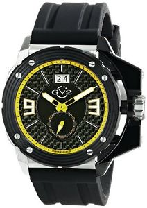 GV2 by Gevril Men's 9404 Grande Luminous Black Dial Black Silicone Date Watch