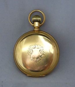 ELGIN 1902 SOLID 14KT YELLOW GOLD Sz18 Full Hunter Pocket Watch Heavy Case Clean