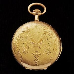 ORIGINAL 1900' QUARTER REPEATER 18K SOLID GOLD SWISS POCKET WATCH W/ ENGRAVING