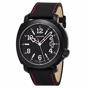 Anonimo Men's Sailor Black Leather Strap Swiss Automatic Watch AM200002012A01
