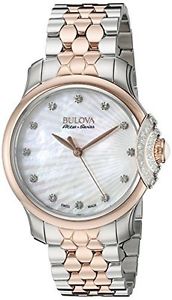 Bulova Accu Swiss Women's 65R164 Diamond Two Tone Watch