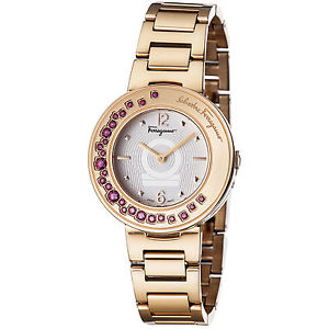 Ferragamo Women's FF5920015 GANCINO SPARKLING Gold IP Stainless Steel Watch