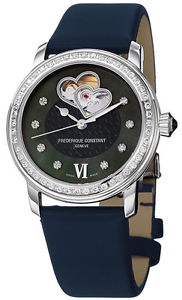 Frederique Constant Double Heart Beat Womens Watch Blue Strap FC-310BDHB2PD6