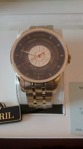Genuine Gevril Men's Columbus Circle Watch 2007B Swiss Automatic Gold IP Steel