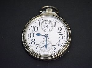 RARE 1917 Elgin "Father Time" Model Pocket Watch with up/down "Power Reserve"