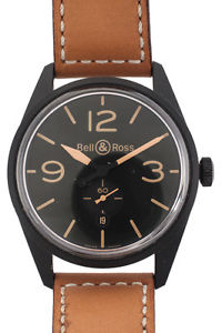 Bell & Ross Brown BR 123 Golden Heritage Leather Polished Stainless Steel Watch