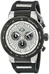 GV2 by Gevril Men's 8204 Novara Chronograph Luminous Black Silicone Date Watch