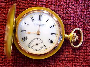 GIRARD PERREGAUX 18K GOLD/DIAMONDS 32MM HUNTER CASE WATCH WITH ORIGINAL BOX