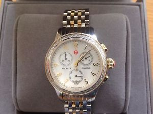 Michele Ladies Diamond Two Tone Chronograph  MOP Dial MWWW23A000002