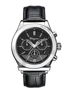 Salvatore Ferragamo Men's F78LCQ9909 SB09 1898 Chronograph Steel Leather Watch