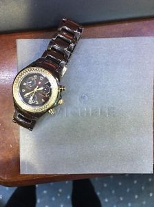 Michele Tahitian Diamond Ceramic Watch Chocolate MWW12A000011