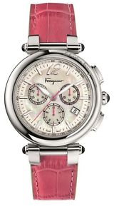 Ferragamo Women's FI3010014 IDILLIO Chronograph MOP Dial Leather Date Wristwatch
