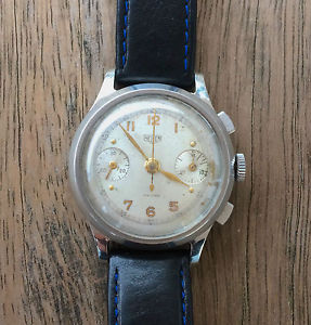 Vintage watch HEUER 2403 swiss made stainless steel chronograph 1940 Valjoux 22