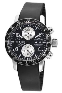 Fortis Mens 665.10.11 K B-42 Stratoliner Automatic Chronograph Black Dial Watch