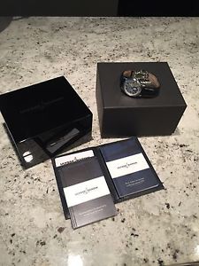 Ulysse Nardin Dual Time 243-55 GMT Silver Dial Blue Strap 42mm Date Mens Watch