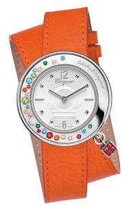 Ferragamo Women's F64SBQ90001 S165 Gancino Sparkling Orange Leather Watch