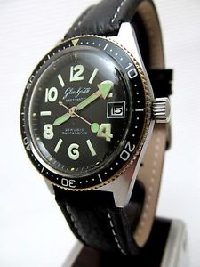 VINTAGE GLASHÜTTE SPEZIMATIC TAUCHERUHR KAL 75 EDELSTAHL UM 1972