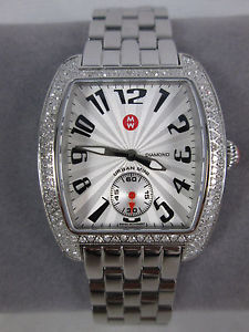 NEW Michele Urban Mini Silver Diamond Watch & Band MWW02A000124 NIB + Box
