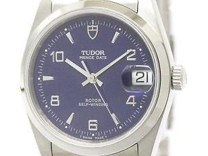 Polished TUDOR Prince Date Steel Automatic Mens Watch 74000 (BF113897)