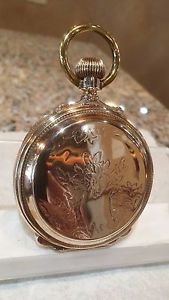 Antique 1885 ELGIN 18 K Solid Gold  Pocket Watch Hunter Case 18 S - 11 J - Run!