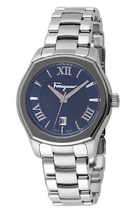 Ferragamo Men's FQ1960015 Lungarno Blue Dial Stainless Steel Date Wristwatch