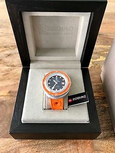 ZODIAC SUPER SEA WOLF ZO9503 ORANGE NAVY SWISS MADE AUTOMATIC DIVE WATCH NEW