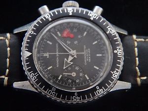 VTGE RARE EARLY NIVADA GRENCHEN VAL 92 TROPICAL DIAL BROAD ARROW CHRONOGRAPH. 60