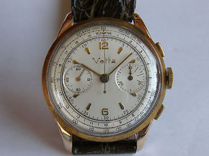 VETTA-CRONO-ORO ROSA 18KT(0,750)-CAL.VALJOUX 23-RUOTA A COLONNE-OVERSIZE(38,2MM)