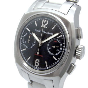 Auth GIRARD-PERREGAUX Square Cambered Chronograph 2499 Automatic SS Men's watch
