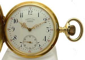 A LANGE & SÖHNE  1  A   QUALITÄT DIAMANTDECKSTEIN 18KT-ROTGOLD TASCHENUHR 1891