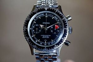 VINTAGE CROTON NIVADA CHRONOMASTER AVIATOR SEA DIVER CHRONOGRAPH EXC.VALJOUX 23