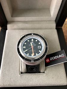 ZODIAC SUPER SEA WOLF ZO9501 BLACK SWISS MADE AUTOMATIC DIVE WATCH NEW