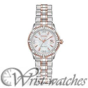 Citizen Signature EW2276-80D Women's Two-Tone Bracelet Band Silver Dial Watch
