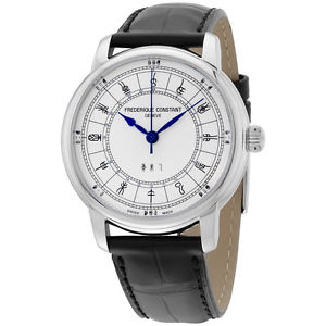 Frederique Constant Zodiac Silver Dial Leather Strap Men's Watch FC724CC4H6