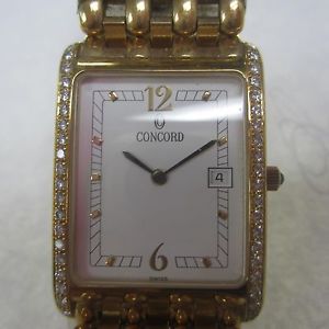 CONCORD MEN'S WATCH QUARTZ SAPPHIRE DIAMOND 18K 750 GOLD SWISS C4133581641 NEW