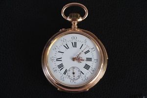 18K Solid Gold Case French Quarter Repeater Pocket Watch