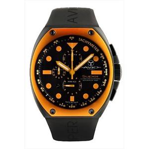 Avio Milano Mens Super Tonneau Black Dial & Chrono Tachymeter Watch
