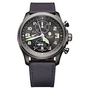 Victorinox Men's 241526 "Infantry" Stainless Steel Automatic Watch with Grey Lea