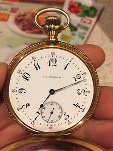 C.H. Meylan Pocket  Watch 14 Kt Gold