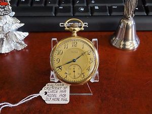 Antique 1908 Waltham 14K Gold Crescent St Model 1894 7-Jewels 12s Pocket Watch!