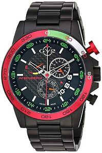 GV2 by Gevril Mens 9907 Scuderia Analog Display Quartz Black Watch