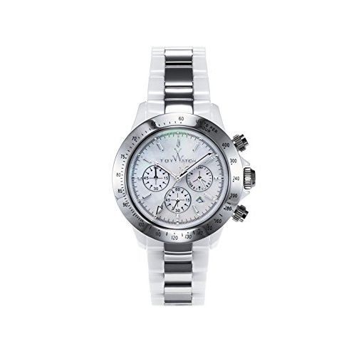 HEAVY METAL CERAMIC WHITE AND SILVER TOYWATCH