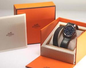 HERMES Clipper Ref CL5.710 GMT Power Reserve SS Automatic Watch Blue Used 1