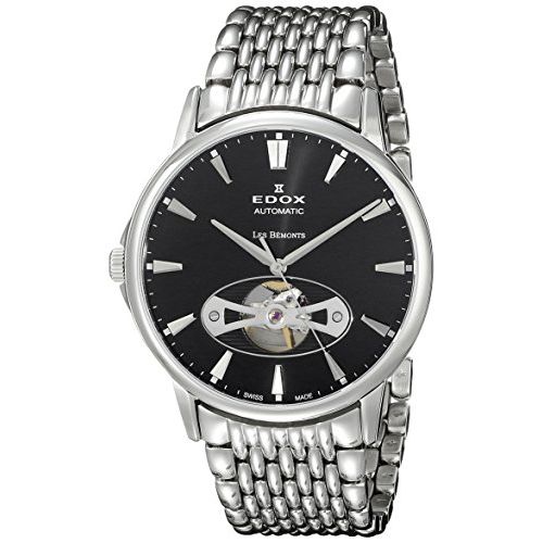Edox Men's 85021 3M NIN Les Bemonts Analog Display Swiss Automatic Silver Watch