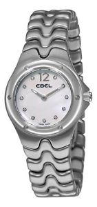 BRAND NEW LADIES EBEL SPORTWAVE 9956K21 9811 MOTHER OF PEARL DIAMOND STEEL WATCH
