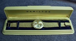 VINTAGE HAMILTON SOLID 14K GOLD WITH BAK O LITE CASE