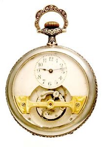 Mobilus Tourbillion Pocket Watch | Rare Silver Floral Embossed CA1895